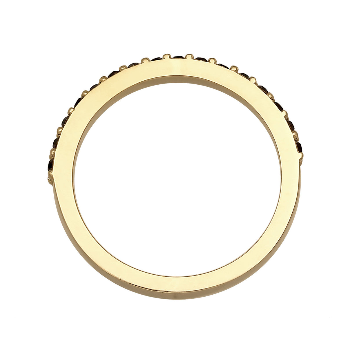 Ring Band Memoire Black 925 Sterling Silver Gold Plated Embellished with Crystal by Swarovski®
