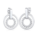 Anting perak 925 dengan stud round circle elegan Elli Jewelry
