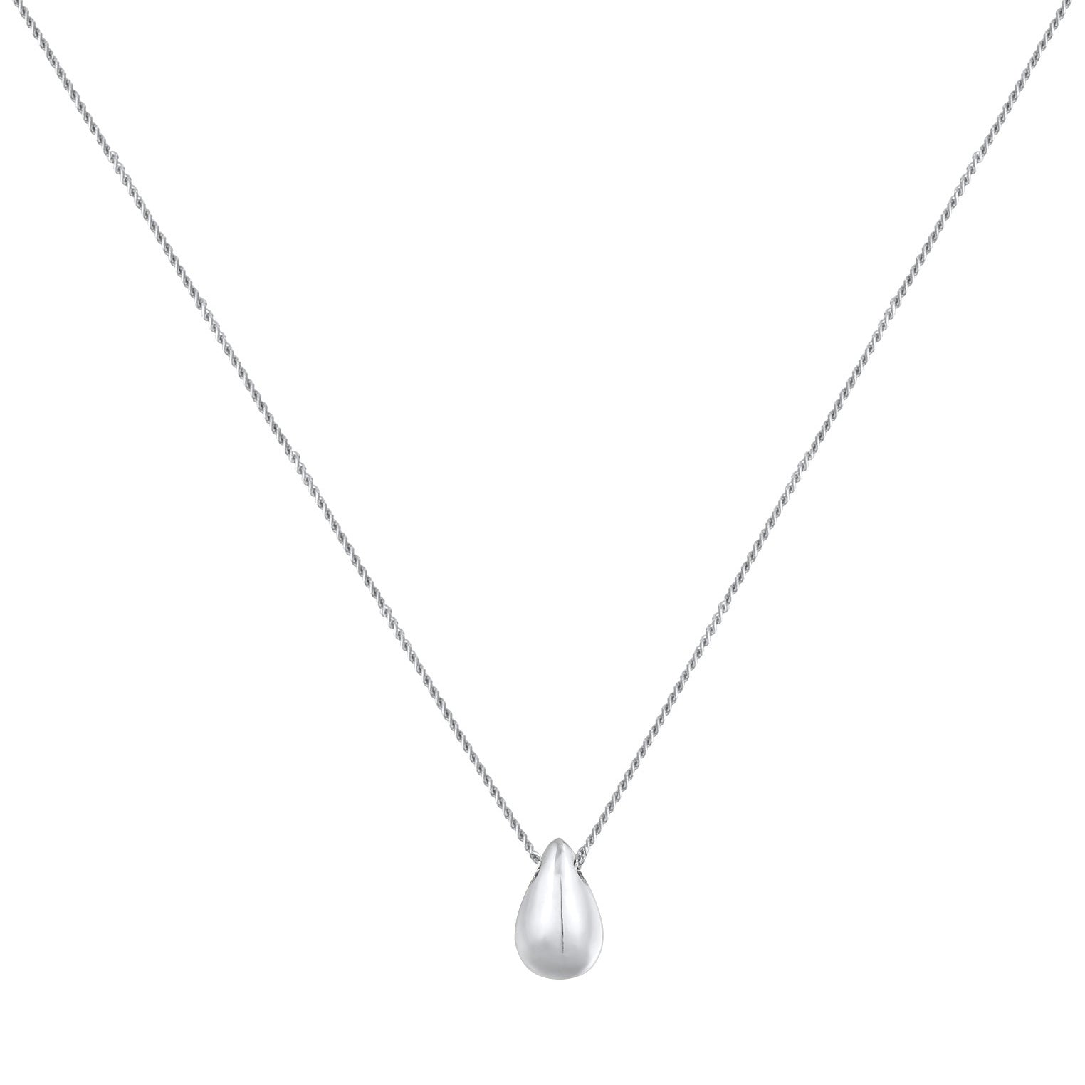 Silver Kalung Perhiasan Perak 925 Wanita Drop Pendant Timeless Simple