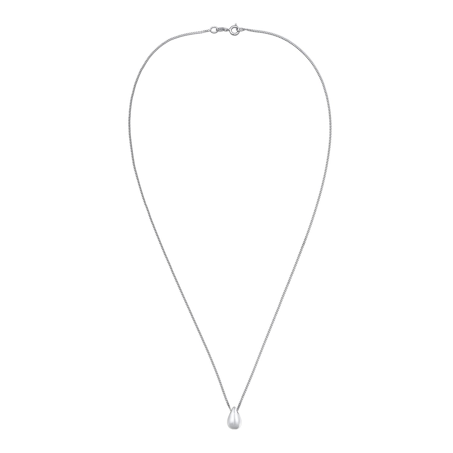 Silver Kalung Perhiasan Perak 925 Wanita Drop Pendant Timeless Simple