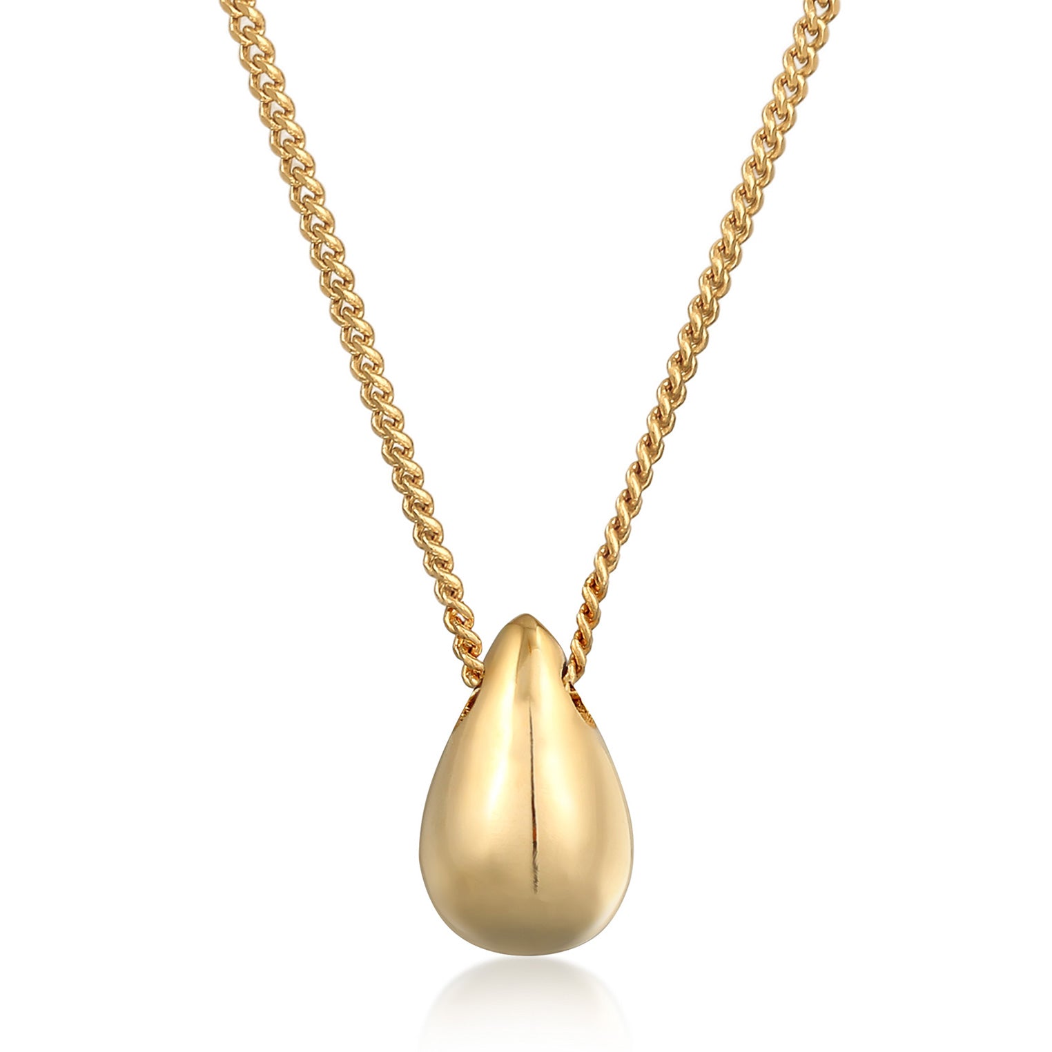 Gold Kalung Perhiasan Perak 925 Wanita Drop Pendant Timeless Simple Gold Plated