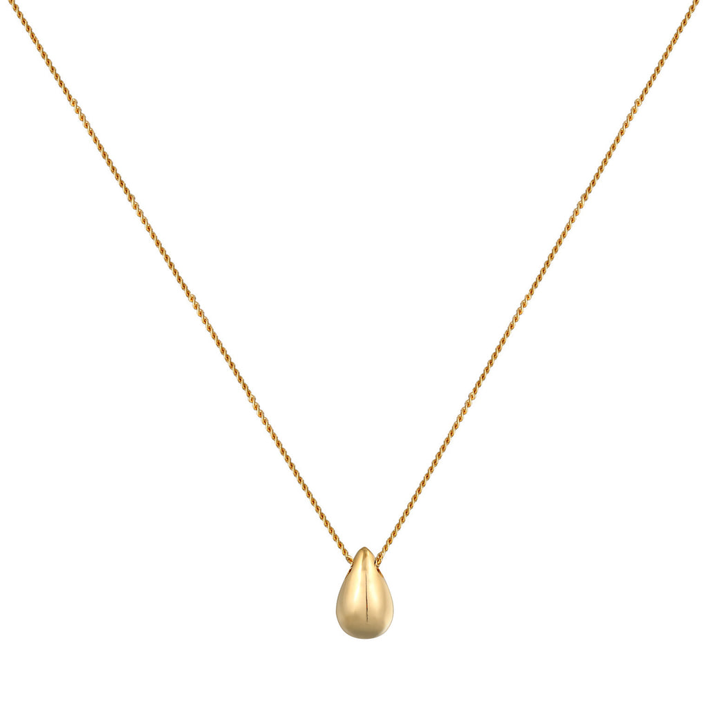 Gold Kalung Perhiasan Perak 925 Wanita Drop Pendant Timeless Simple Gold Plated