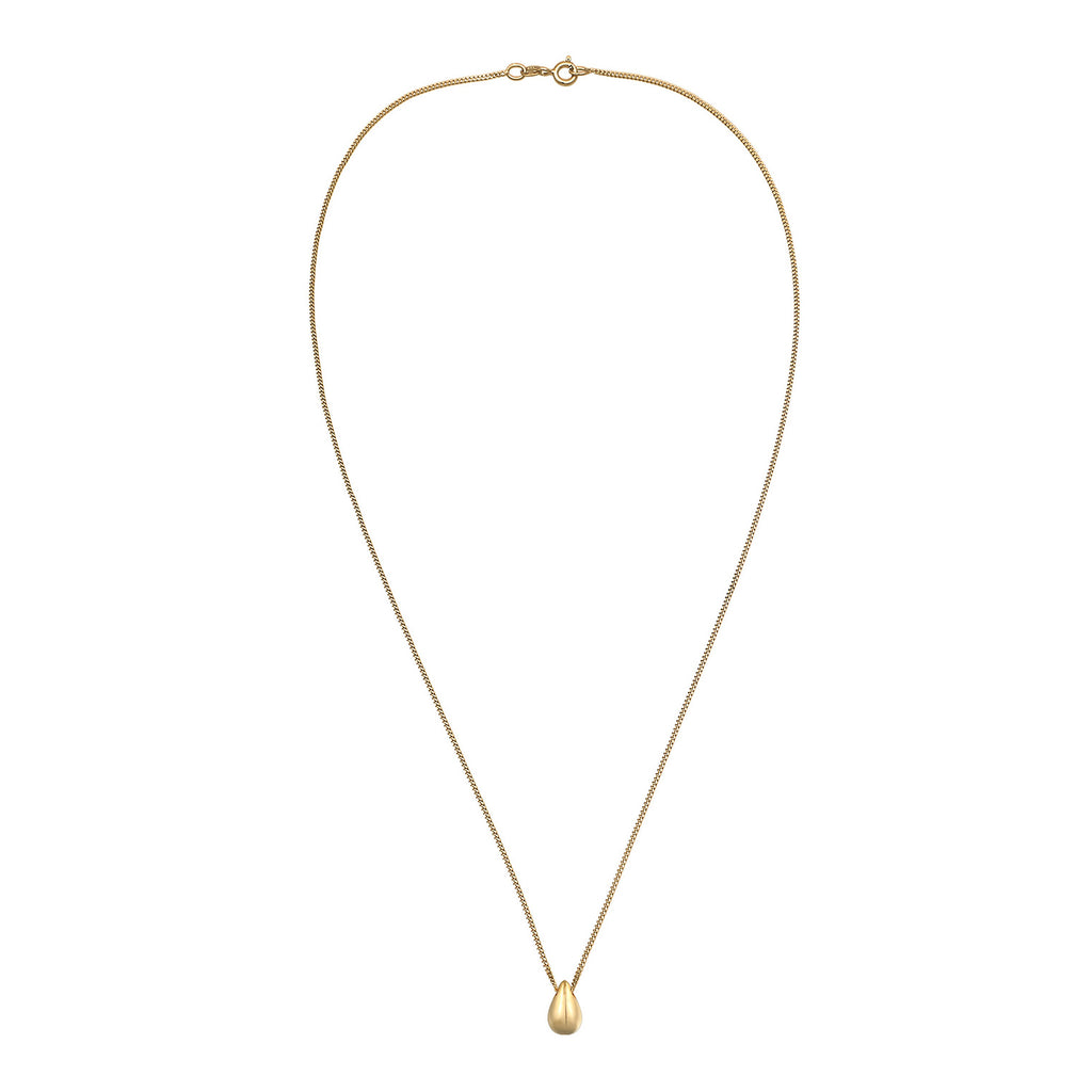 Gold Kalung Perhiasan Perak 925 Wanita Drop Pendant Timeless Simple Gold Plated
