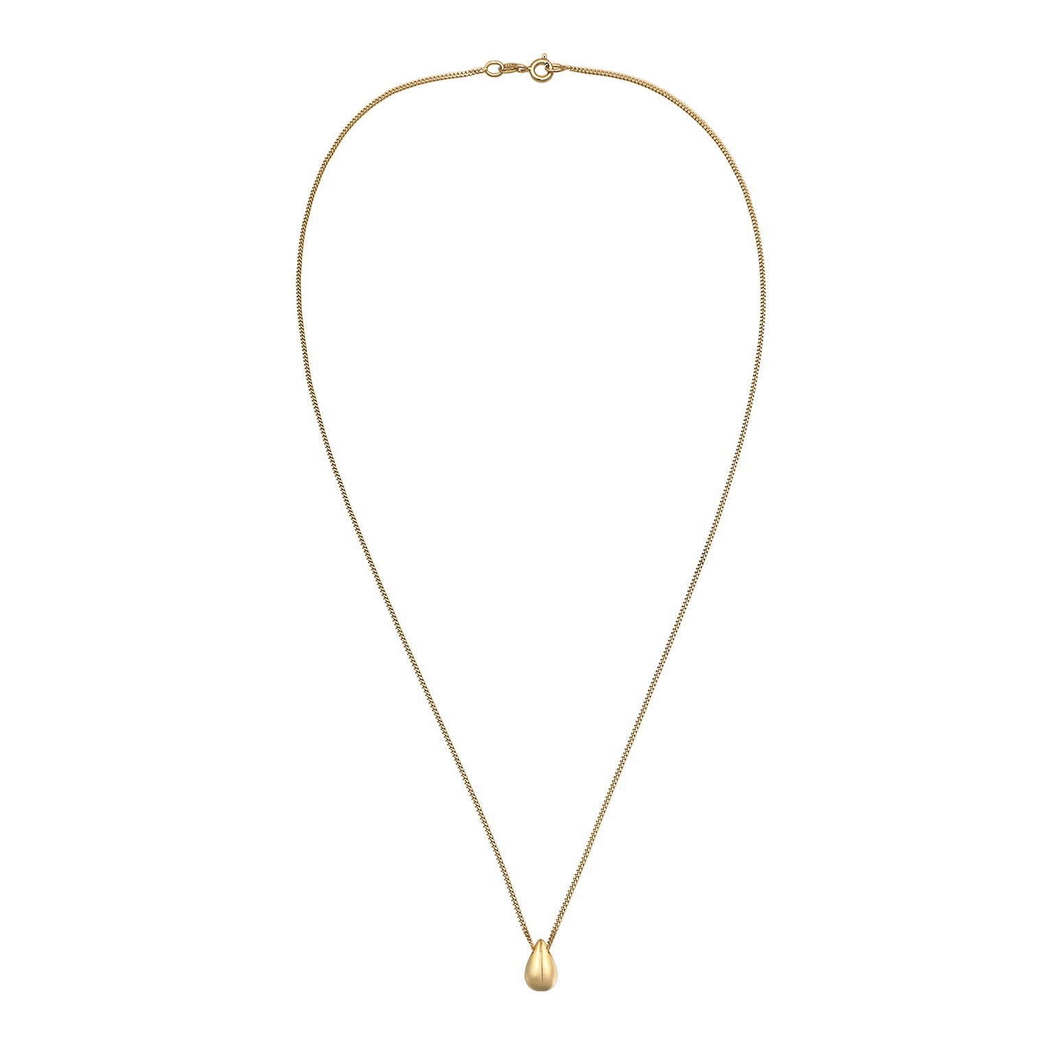 Gold Kalung Perhiasan Perak 925 Wanita Drop Pendant Timeless Simple Gold Plated