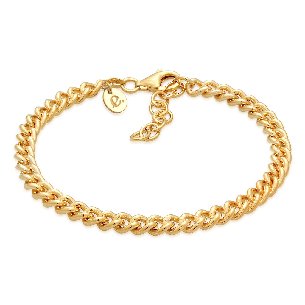 Gold Perhiasan Wanita Perak Asli - Silver Gelang Solid Basic Lapis Emas