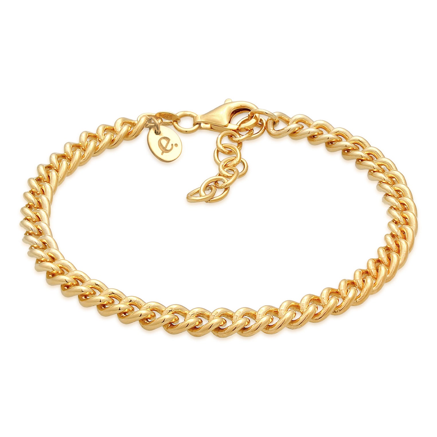 Gold Perhiasan Wanita Perak Asli - Silver Gelang Solid Basic Lapis Emas