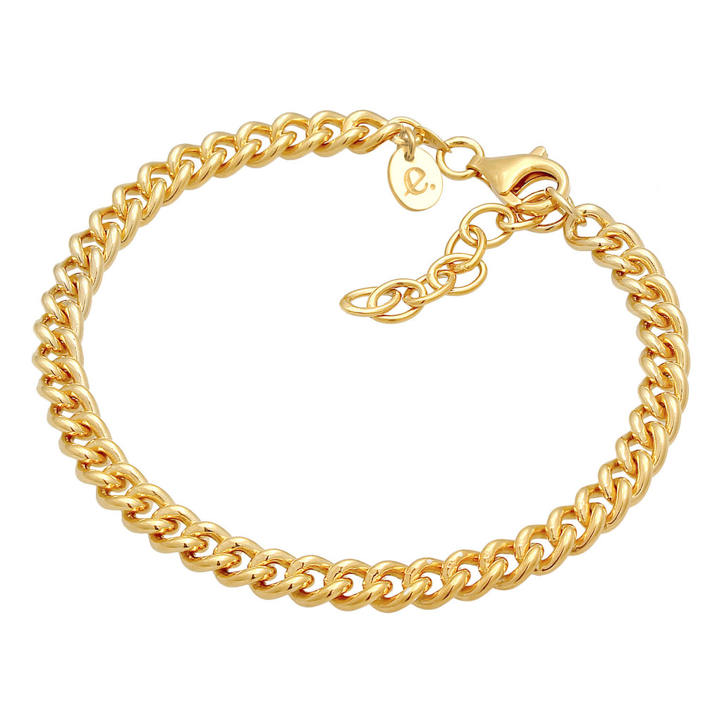 Gold Perhiasan Wanita Perak Asli - Silver Gelang Solid Basic Lapis Emas