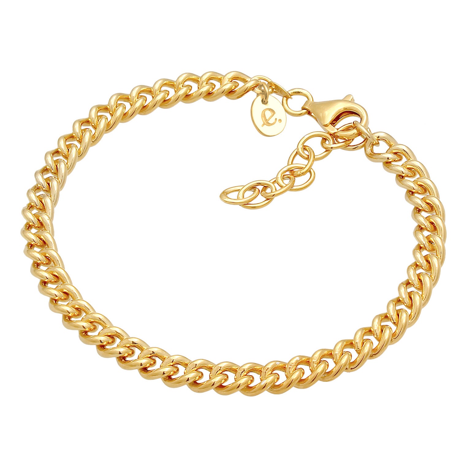 Gold Perhiasan Wanita Perak Asli - Silver Gelang Solid Basic Lapis Emas