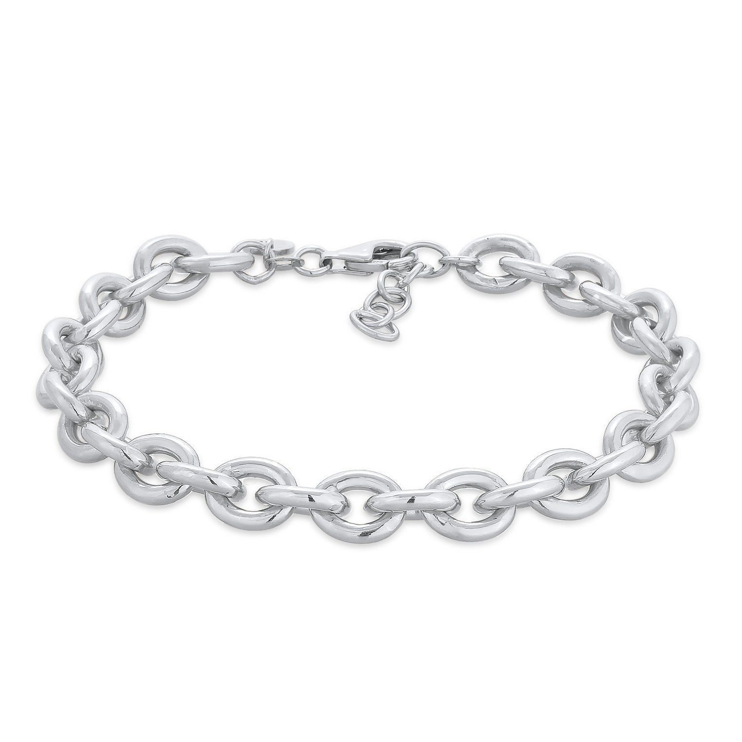 Silver Perhiasan Wanita Perak Asli - Silver Gelang Statement Coarse Elegant Rhodium Plated