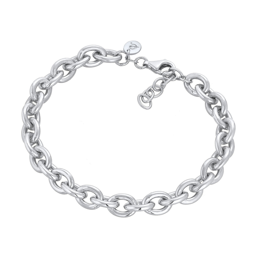 Silver Perhiasan Wanita Perak Asli - Silver Gelang Statement Coarse Elegant Rhodium Plated