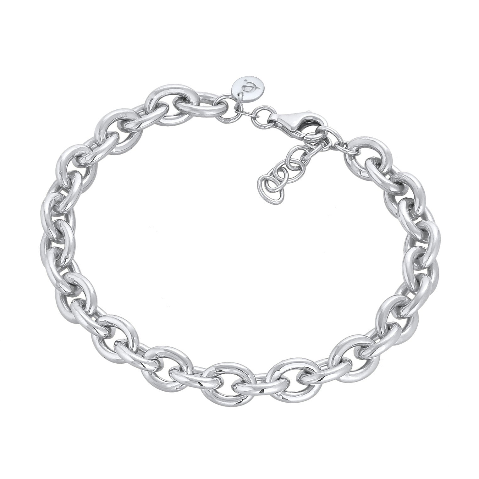 Silver Perhiasan Wanita Perak Asli - Silver Gelang Statement Coarse Elegant Rhodium Plated