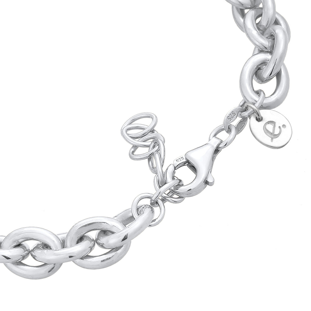 Silver Perhiasan Wanita Perak Asli - Silver Gelang Statement Coarse Elegant Rhodium Plated