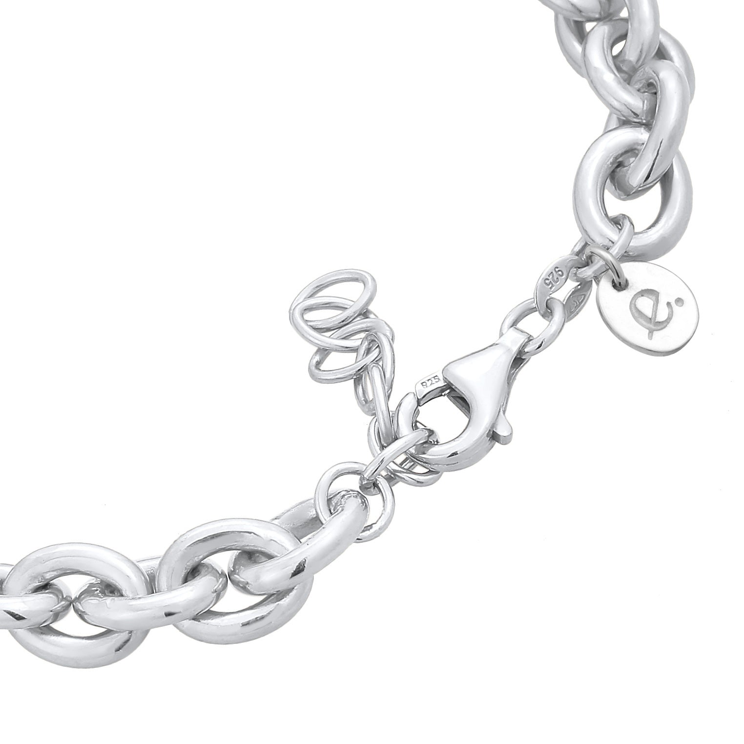 Silver Perhiasan Wanita Perak Asli - Silver Gelang Statement Coarse Elegant Rhodium Plated