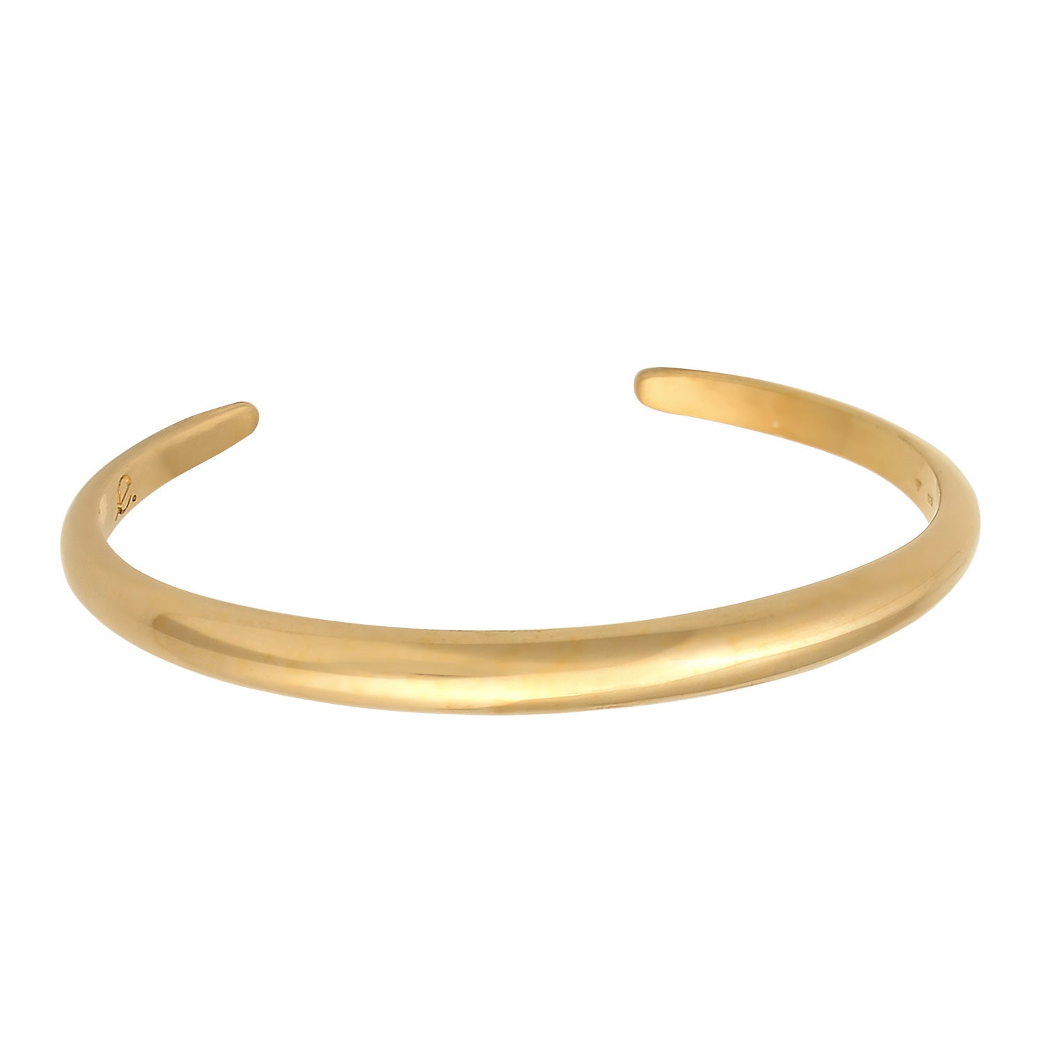 Gold Perhiasan Wanita Perak Asli - Silver Gelang Bangle Round Open Elegant Lapis Emas