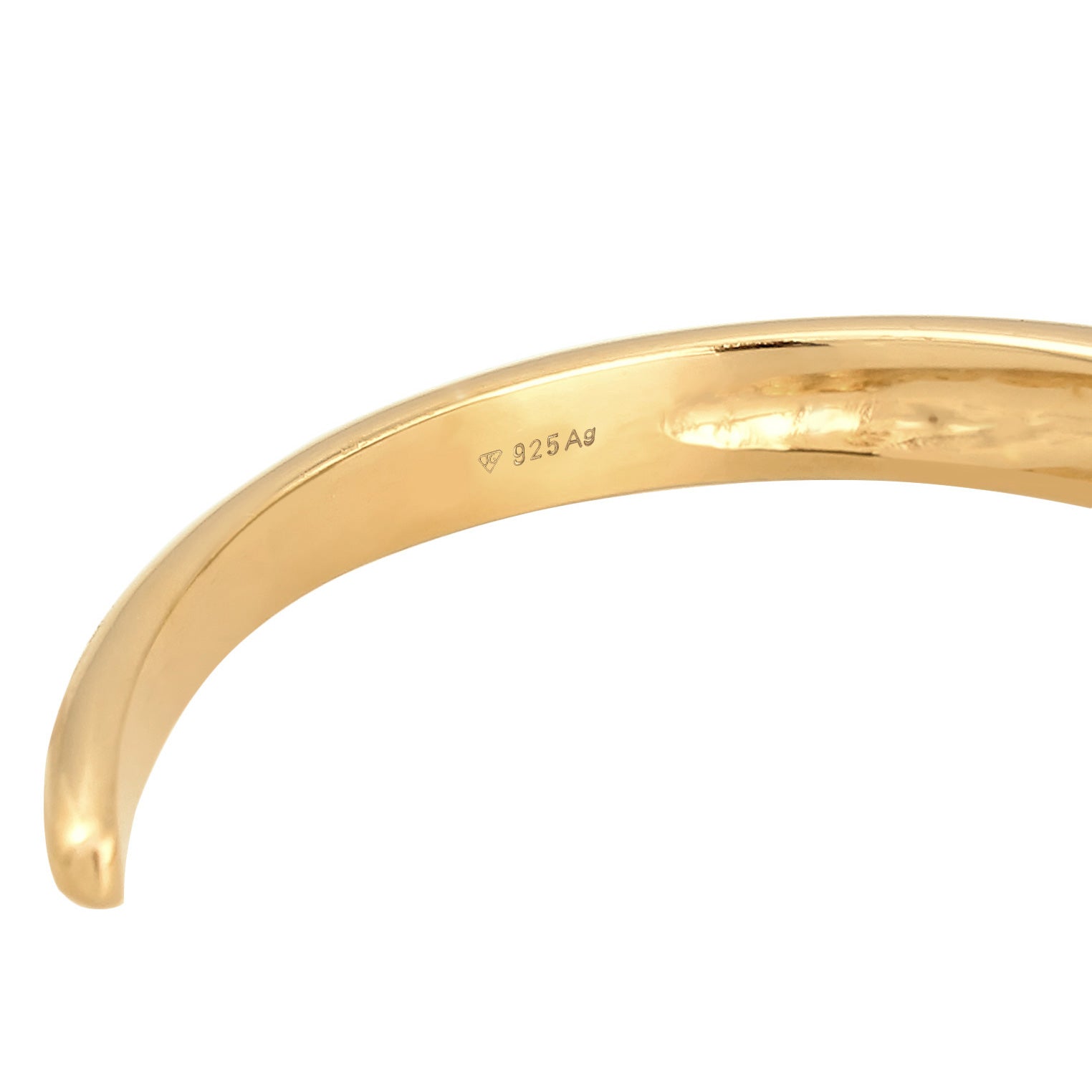 Gold Perhiasan Wanita Perak Asli - Silver Gelang Bangle Round Open Elegant Lapis Emas