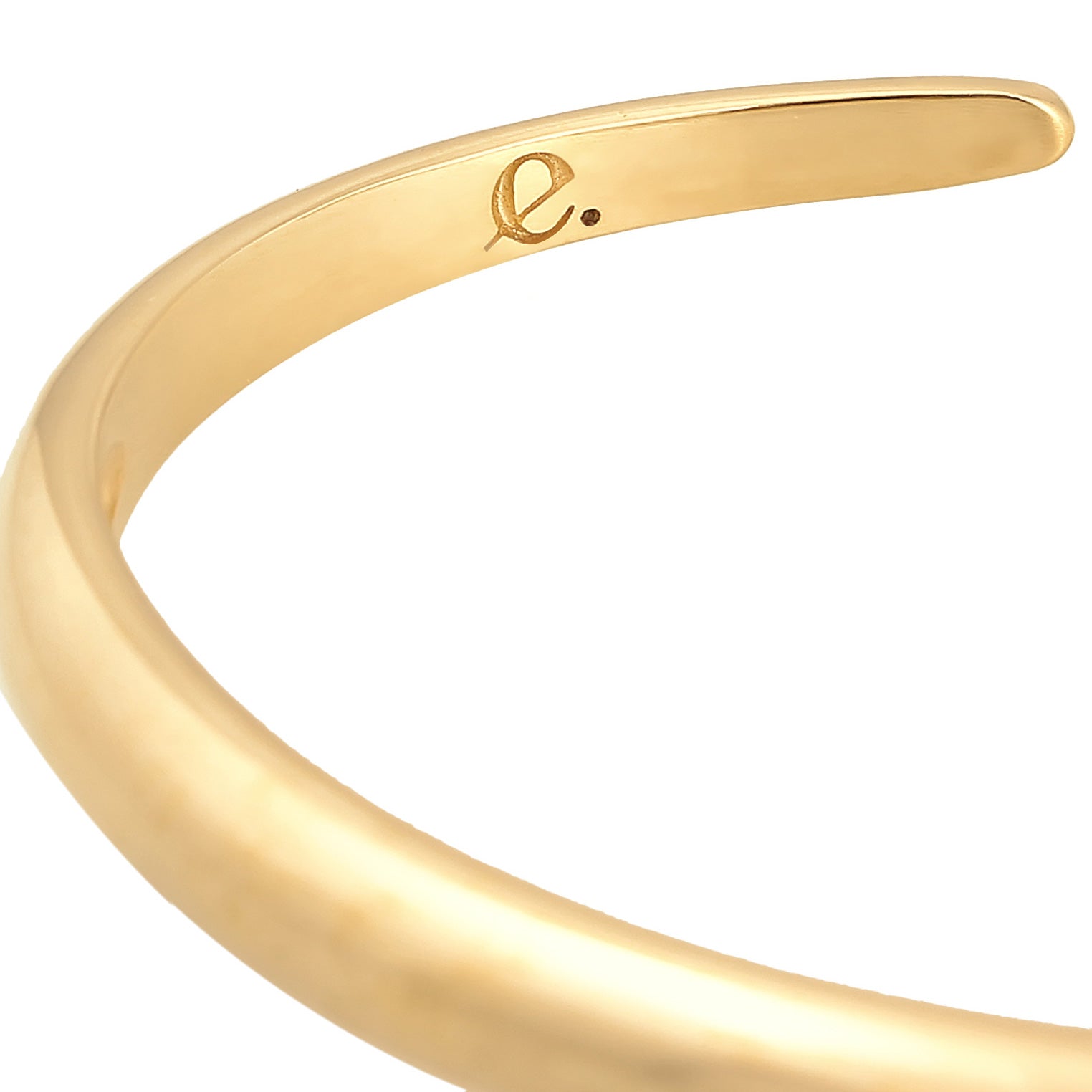 Gold Perhiasan Wanita Perak Asli - Silver Gelang Bangle Round Open Elegant Lapis Emas
