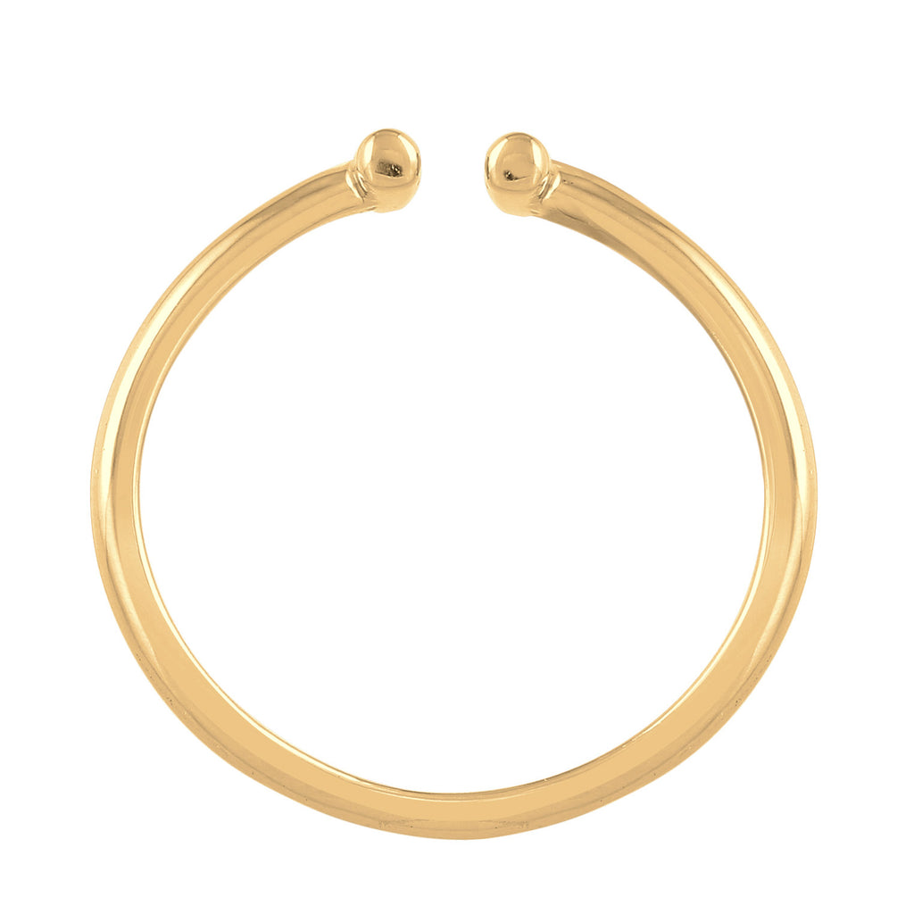 Gold Cincin Perhiasan Perak 925 Wanita Geo Rod Trend Open Gold Plated