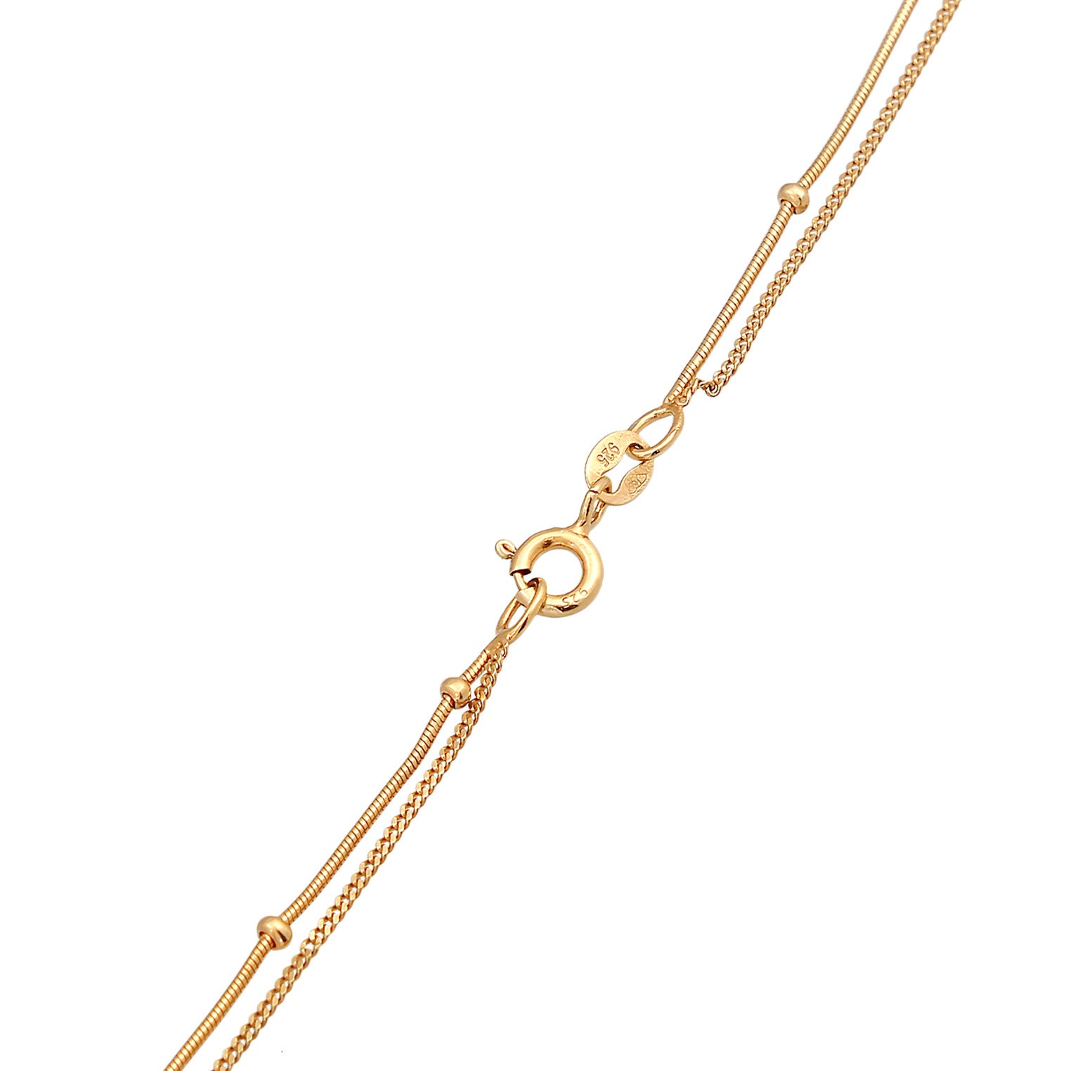 Gold Perhiasan Wanita Perak Asli - Silver Kalung Plate Pendant Basic 2-Layer Gold Plated