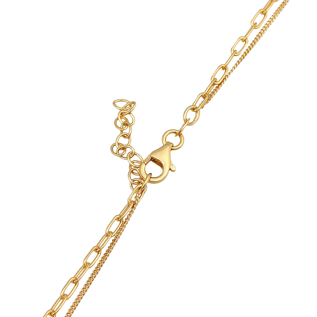 Gold Kalung Perhiasan Perak 925 Wanita Plate Pendant Basic Layer Gold Plated