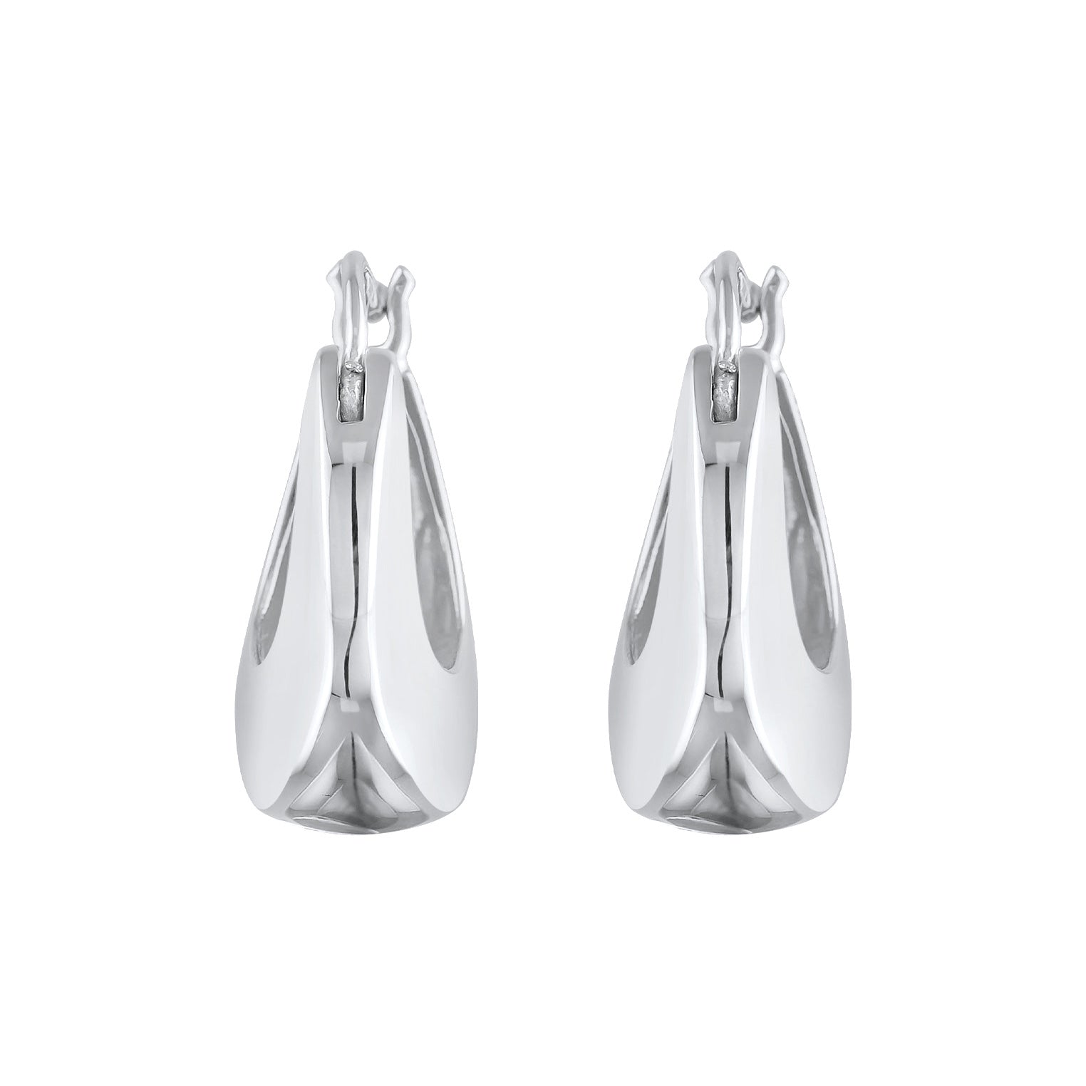 Silver Perhiasan Wanita Perak Asli - Silver Anting Creoles Chunky Plain