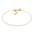 Gold Gelang Kaki Perhiasan Perak 925 Wanita Classic Freshwater Pearls Gold Plated