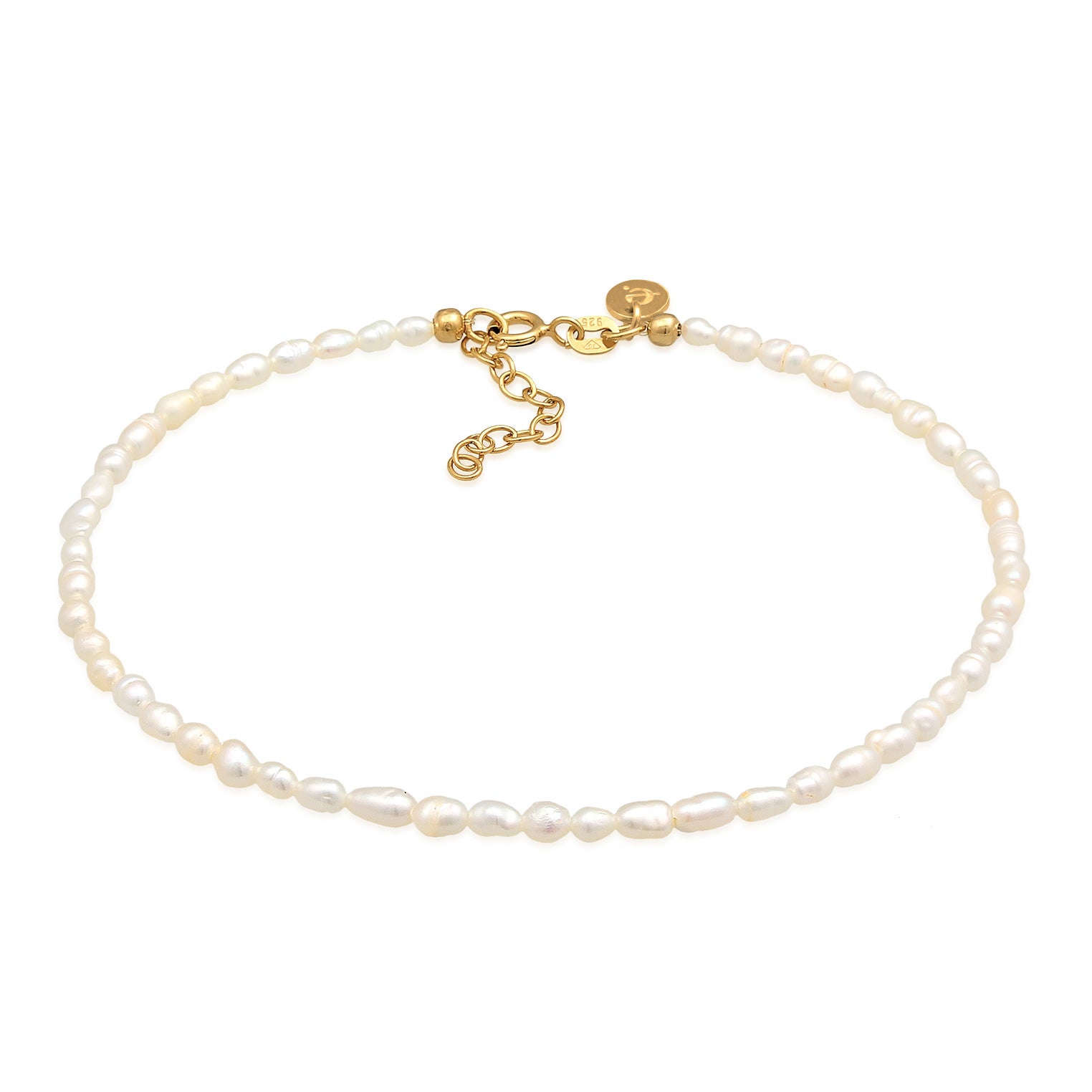 Gold Gelang Kaki Perhiasan Perak 925 Wanita Classic Freshwater Pearls Gold Plated