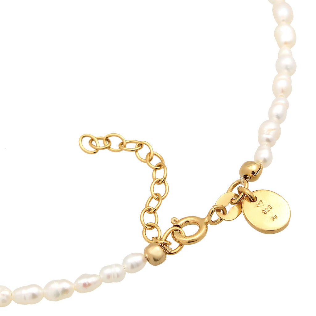Gold Gelang Kaki Perhiasan Perak 925 Wanita Classic Freshwater Pearls Gold Plated