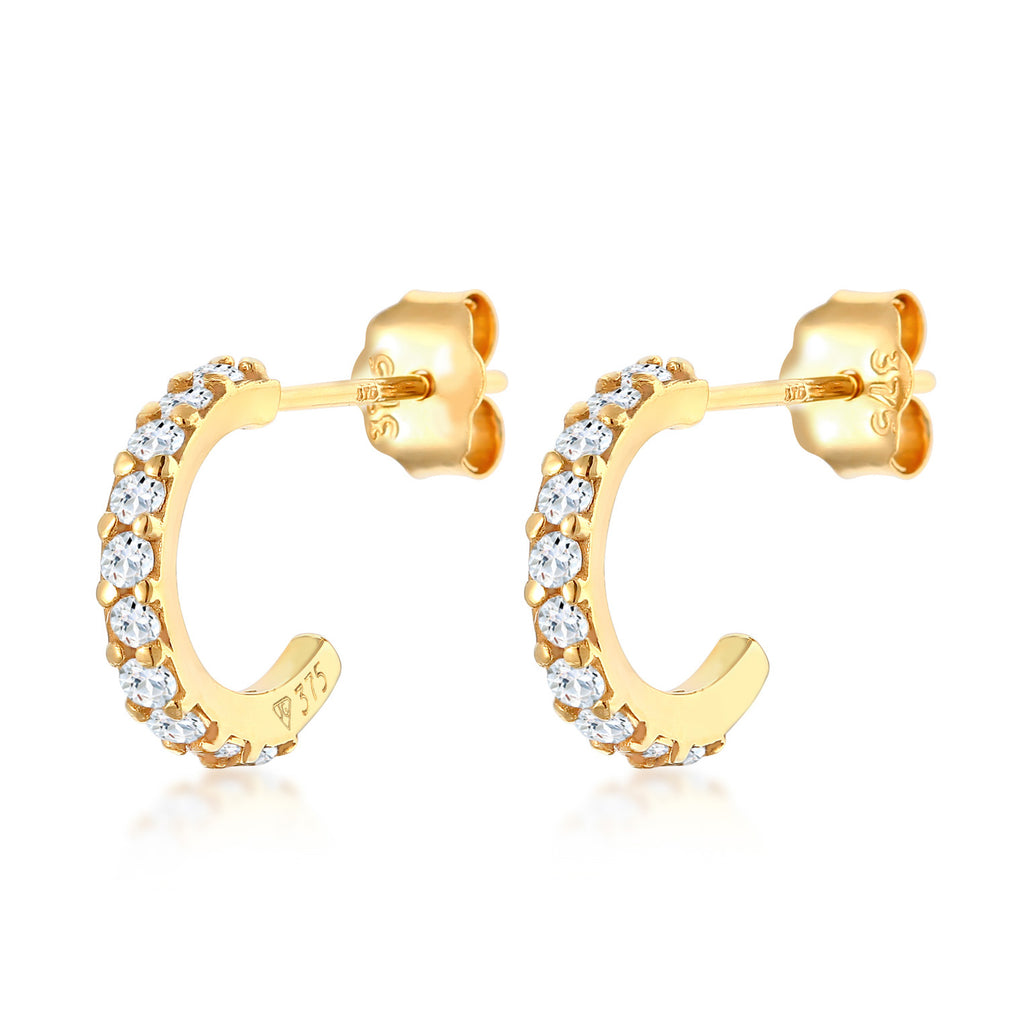 Gold Anting Perhiasan Emas 375 Wanita Creoles Timeless Topaz Gemstone