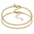 Gold Gelang Perhiasan Perak 925 Wanita Basic Cord Set Of 2 Gold Plated