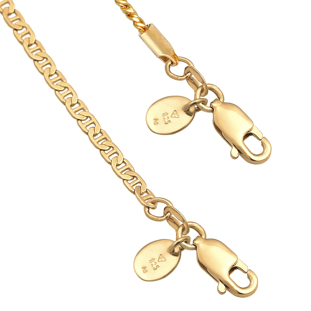 Gold Gelang Perhiasan Perak 925 Wanita Basic Cord Set Of 2 Gold Plated