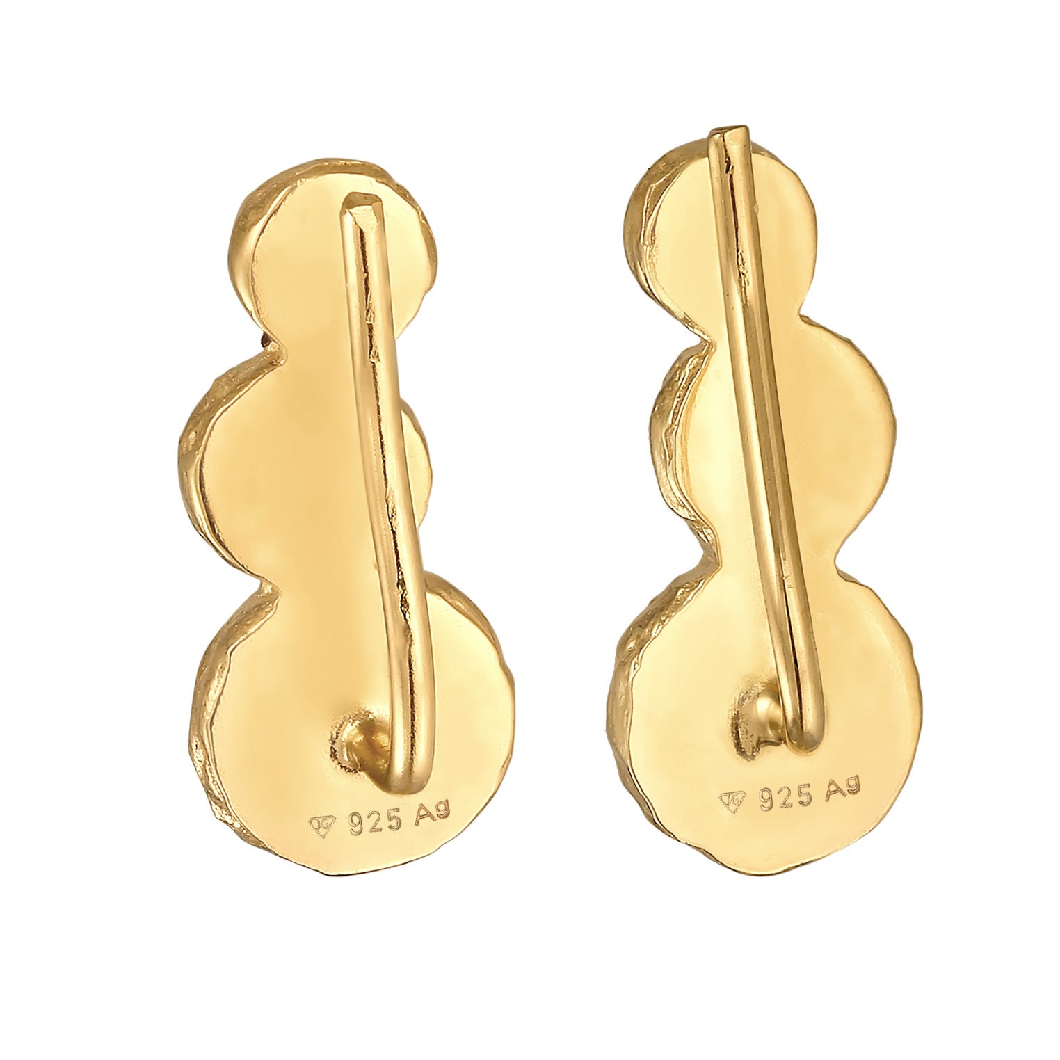 Gold Perhiasan Wanita Perak Asli - Silver Anting Earclimber Baroque Freshwater Pearls Gold Plated