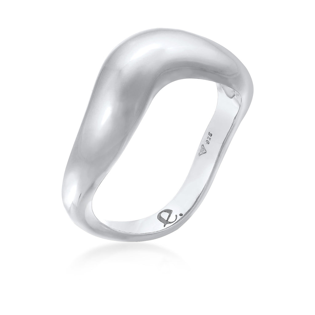 Waves Organic-Themed Ring 925 Silver