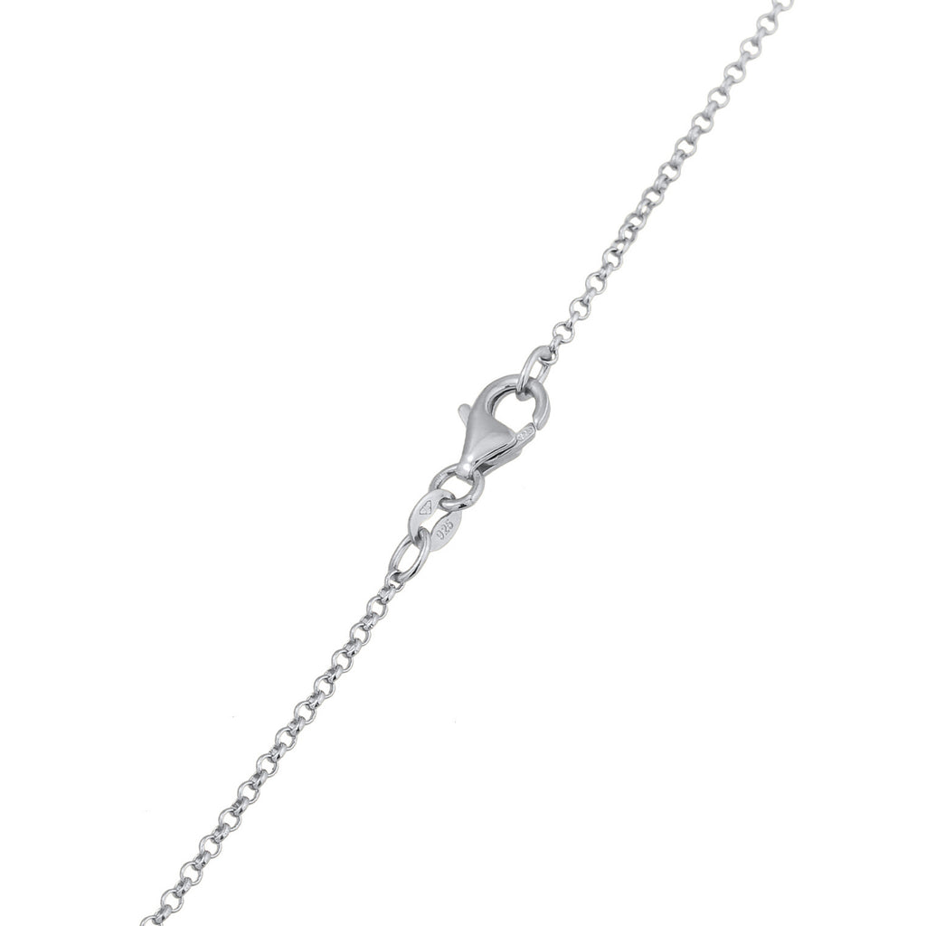 Silver Kalung Perhiasan Perak 925 Wanita Circle Pendant Rings Sparkling Zirconia Crystals