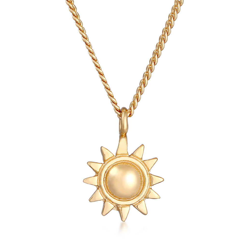 Gold Kalung Perhiasan Perak 925 Wanita Sun Pendant Summer Gold Plated