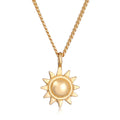 Gold Kalung Perhiasan Perak 925 Wanita Sun Pendant Summer Gold Plated