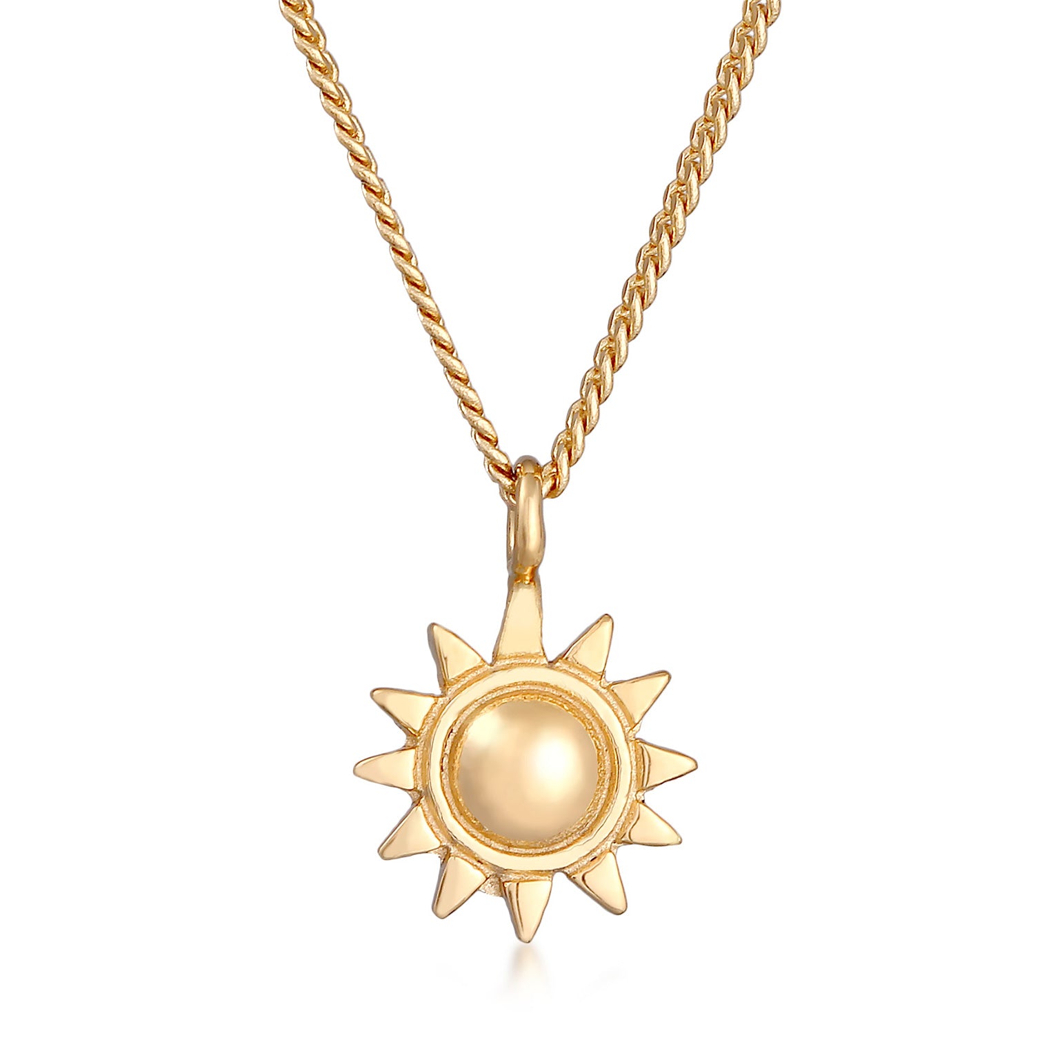 Gold Kalung Perhiasan Perak 925 Wanita Sun Pendant Summer Gold Plated
