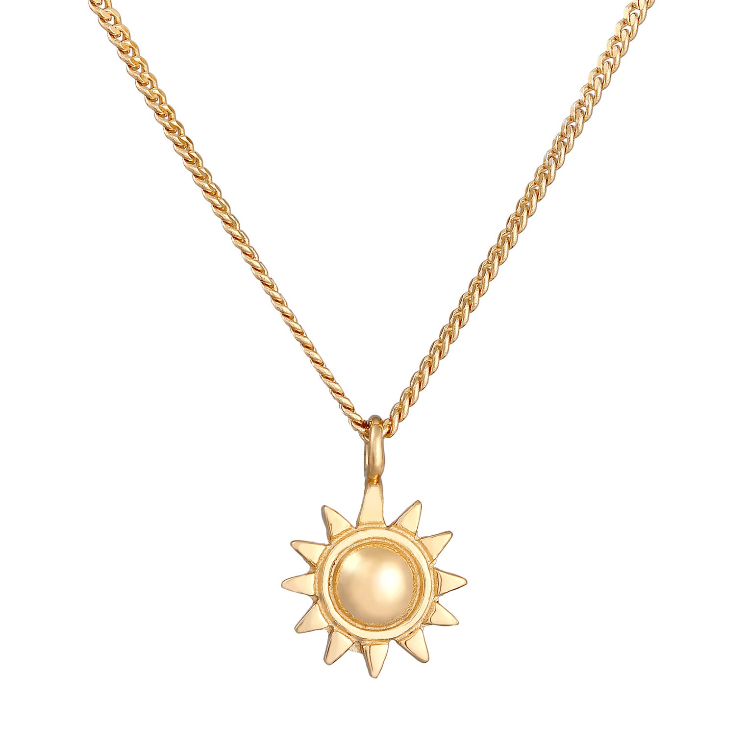 Gold Kalung Perhiasan Perak 925 Wanita Sun Pendant Summer Gold Plated