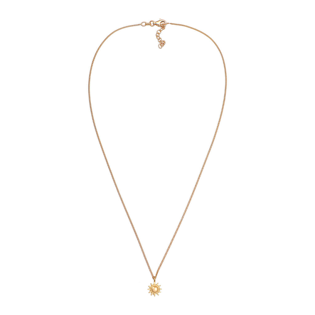 Gold Kalung Perhiasan Perak 925 Wanita Sun Pendant Summer Gold Plated