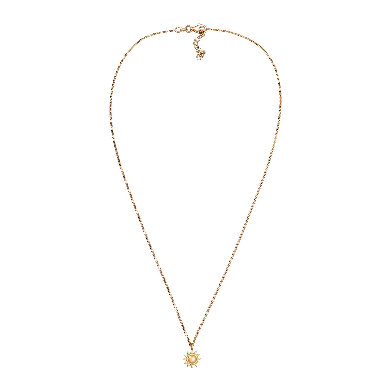Gold Kalung Perhiasan Perak 925 Wanita Sun Pendant Summer Gold Plated