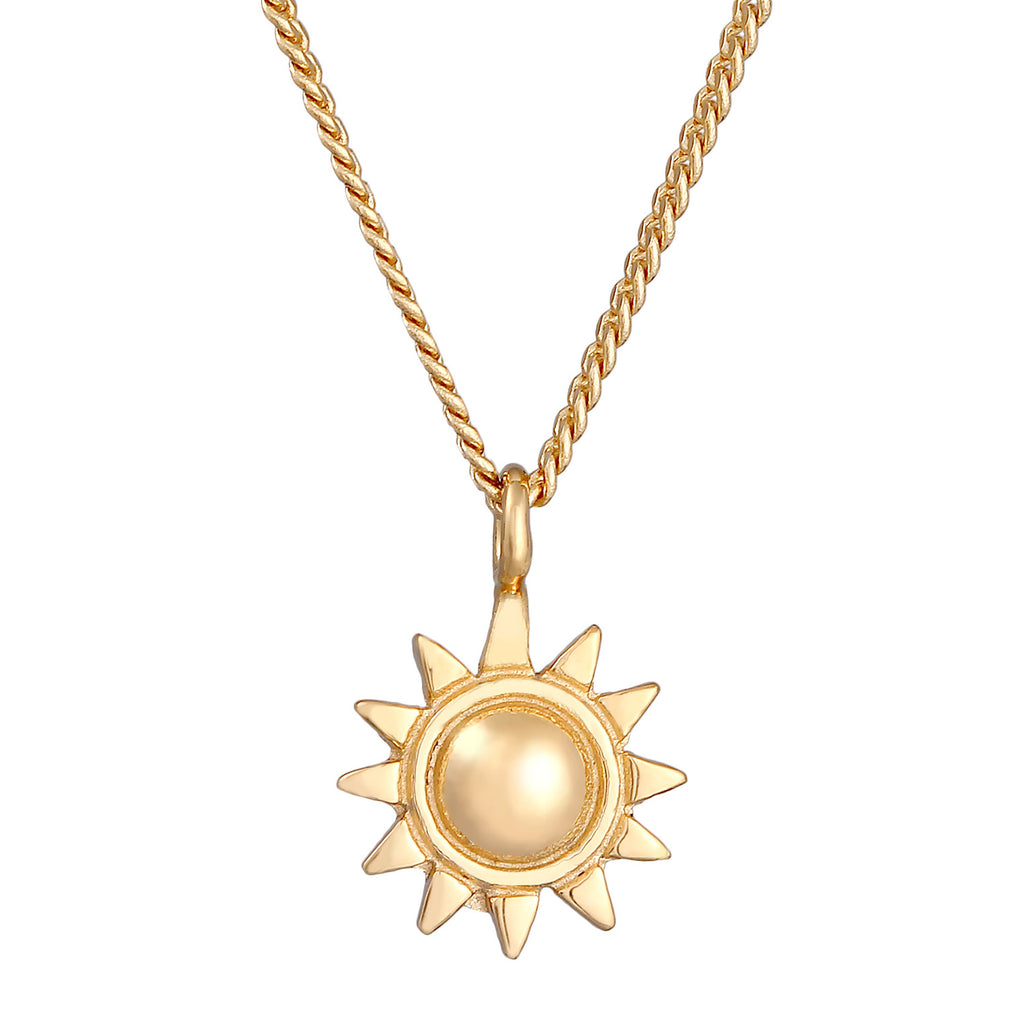 Gold Kalung Perhiasan Perak 925 Wanita Sun Pendant Summer Gold Plated