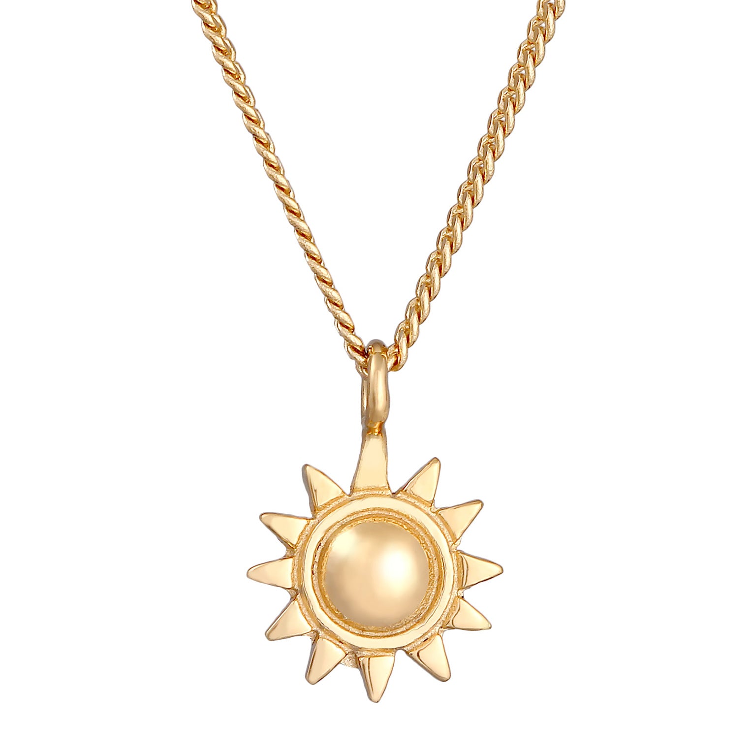 Gold Kalung Perhiasan Perak 925 Wanita Sun Pendant Summer Gold Plated