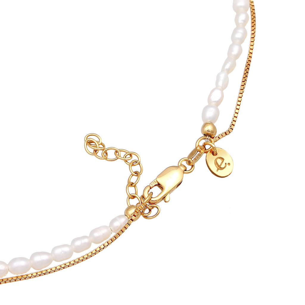 Gold Kalung Perhiasan Perak 925 Wanita Choker Sun Pendant Layer Freshwater Pearls Gold Plated