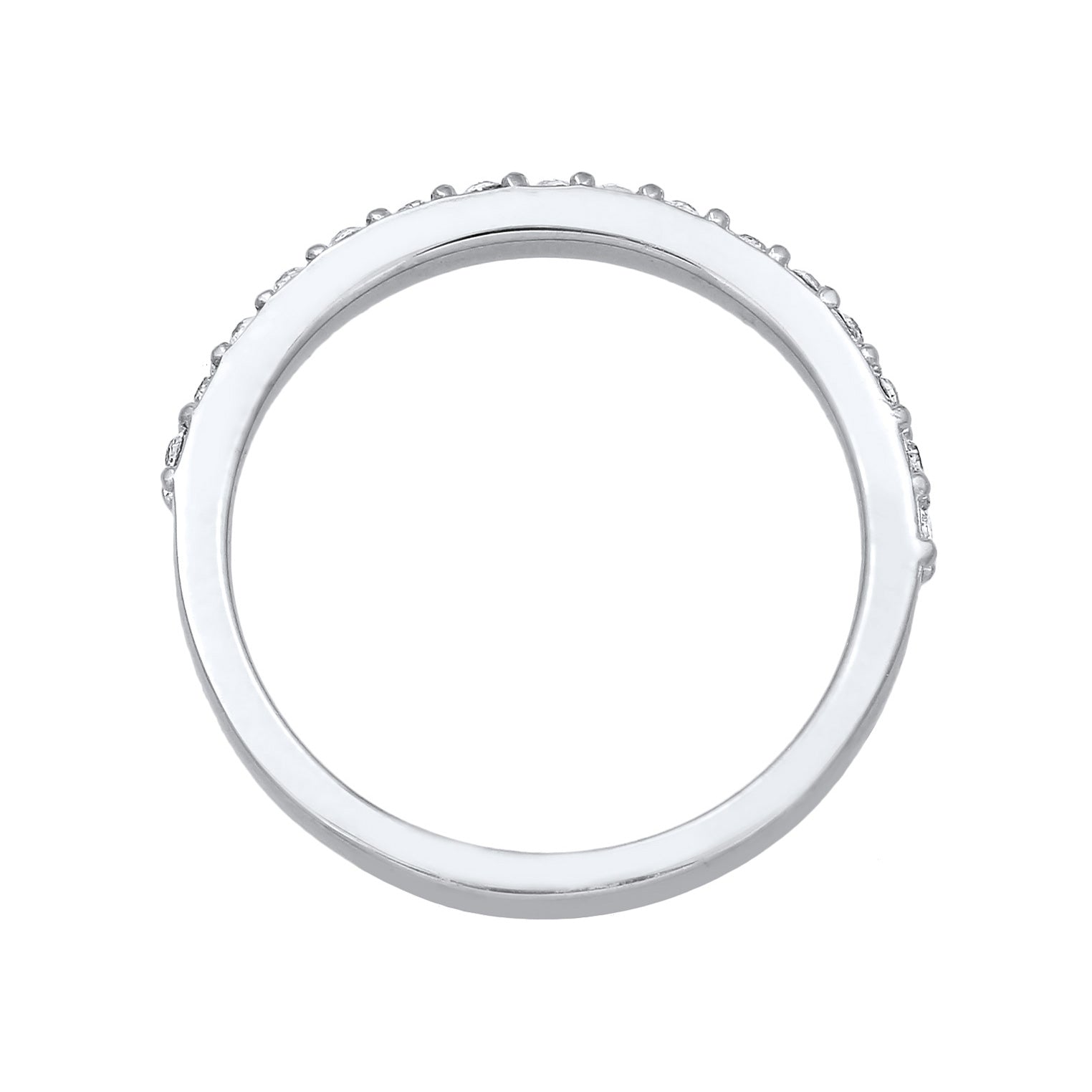 Silver Perhiasan Wanita Perak Asli - Silver Cincin Band Memoire Elegant with Crystals