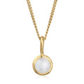 Gold Kalung Perhiasan Perak 925 Wanita Circle dengan Moonstone Gold Plated