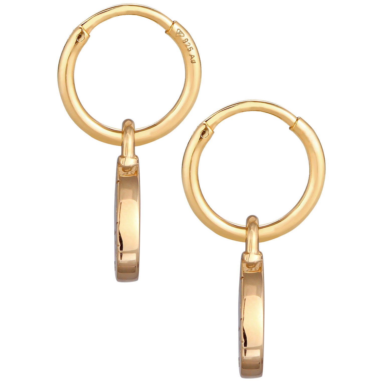 Gold Perhiasan Wanita Perak Asli - Silver Anting Platelet Sun Moon Gold Plated