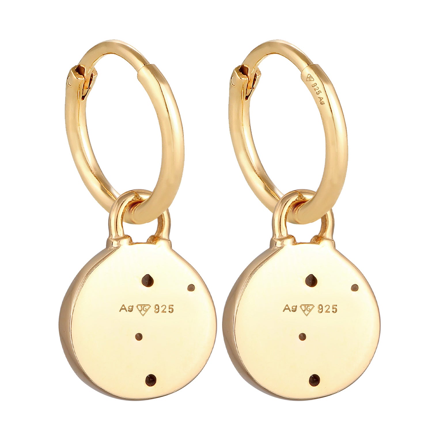 Gold Perhiasan Wanita Perak Asli - Silver Anting Platelet Sun Moon Gold Plated