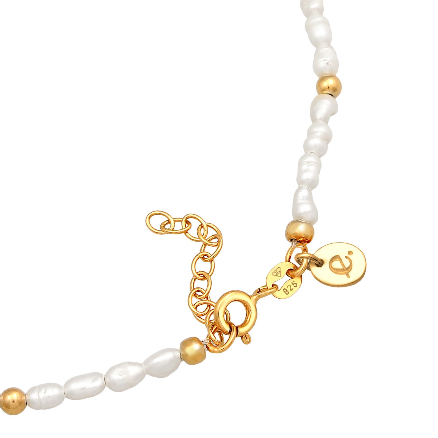 Gold Gelang Kaki Perhiasan Perak 925 Wanita Sun Beads Freshwater Pearls Gold Plated