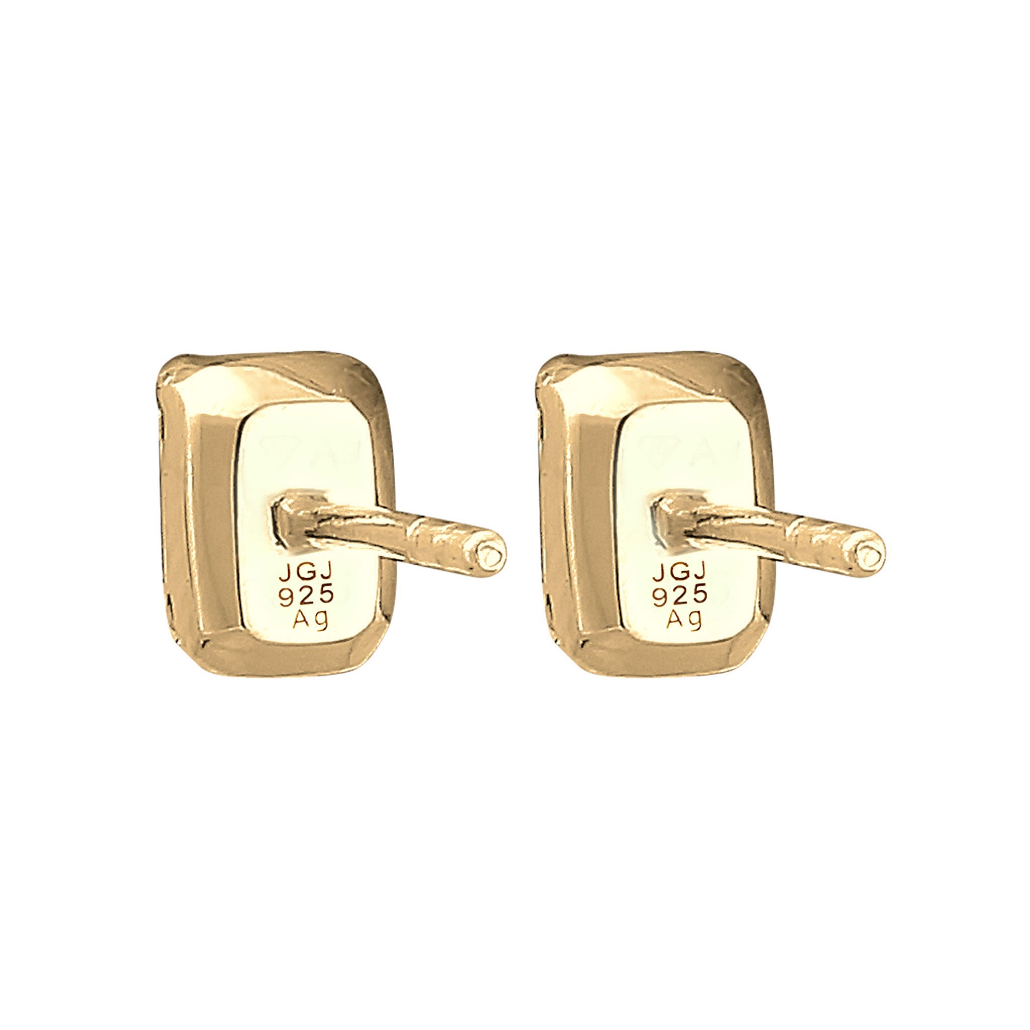 Gold Perhiasan Wanita Perak Asli - Silver Anting Crystal Stud Gold Plated