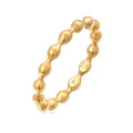 Gold Cincin Perhiasan Perak 925 Wanita Ball Stack Plain Gold Plated
