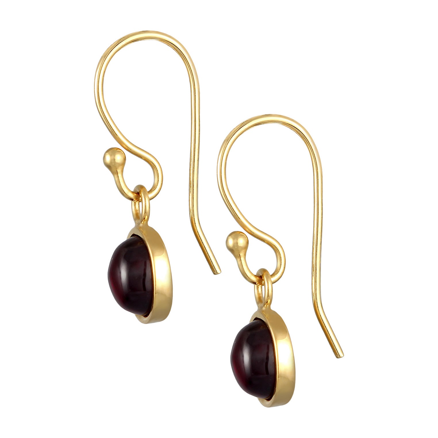 Gold Anting Perhiasan Perak 925 Wanita Ear Hanger Garnet Gemstone Gold Plated